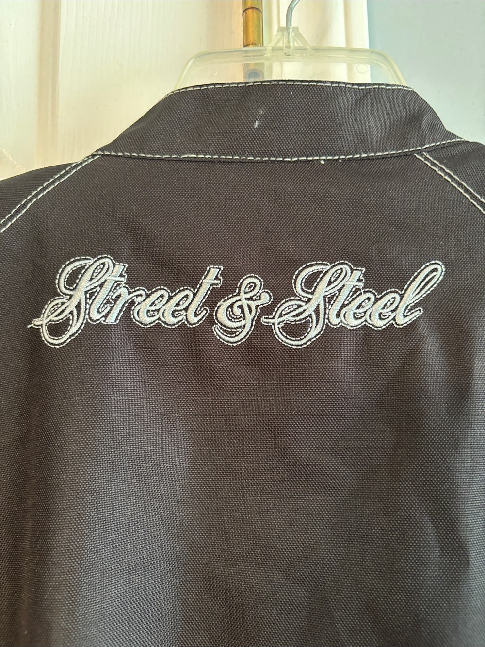 Women's Street and Steel Black Embroidered Motorcycle Jacket - Picture 12 of 16